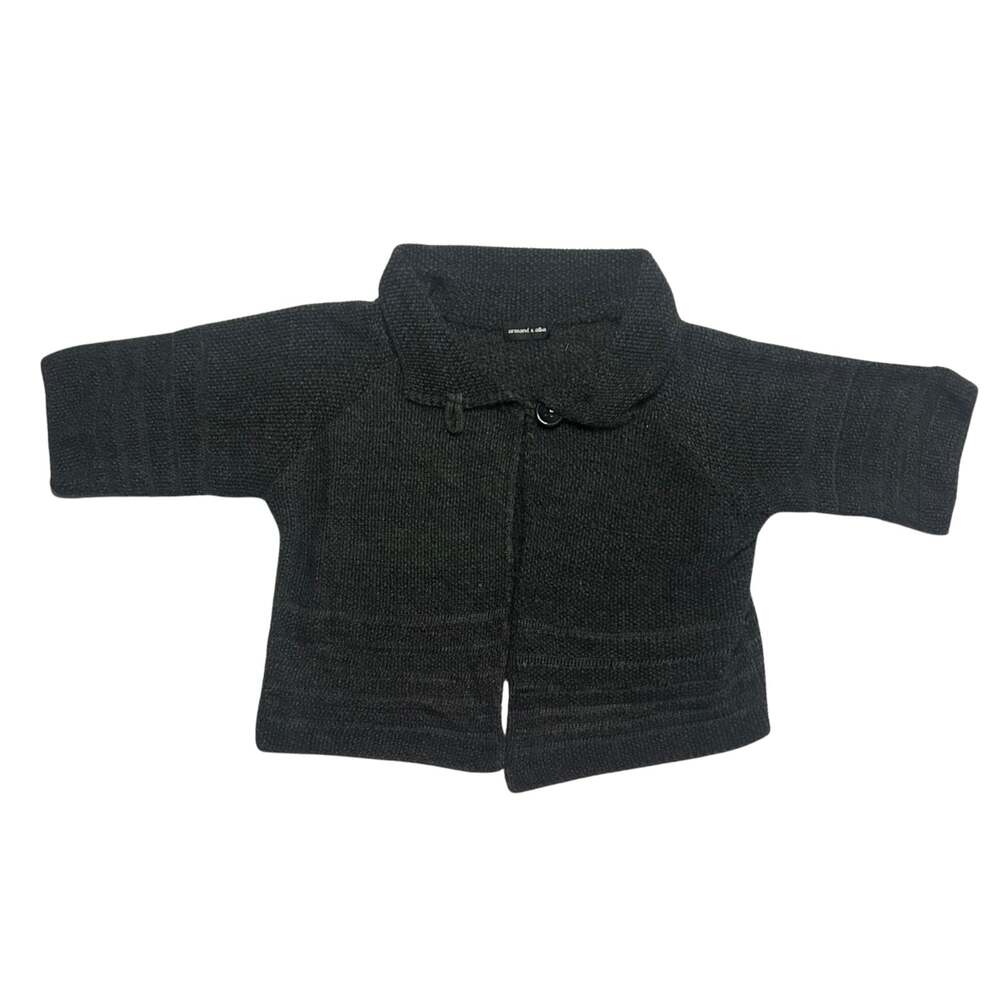 Armand & Alba Black M Knit Cropped Cardigan Shrug Dolman Sleeve Minimalist Goth